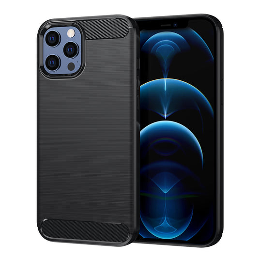 Калъф за Apple iPhone 12 Pro Max, Techsuit, Карбон, Черен
