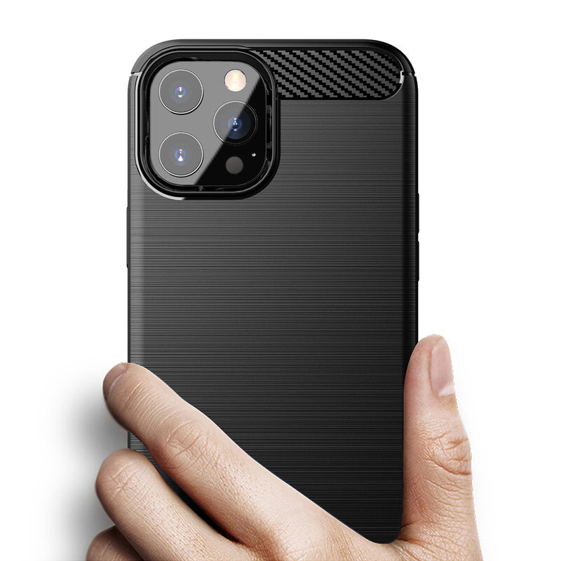 Калъф за Apple iPhone 13 Pro, Techsuit, Карбон, Черен