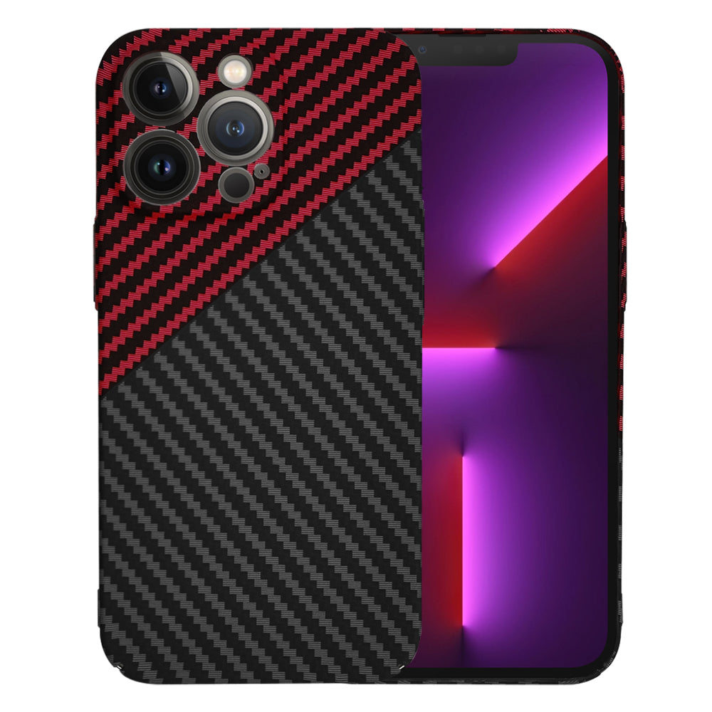 Калъф за Apple iPhone 13 Pro, Techsuit, Carbonite FiberShell, Черно Червен