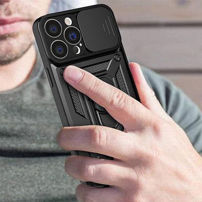 Калъф за Apple iPhone 13, Techsuit, CamShield, Черен