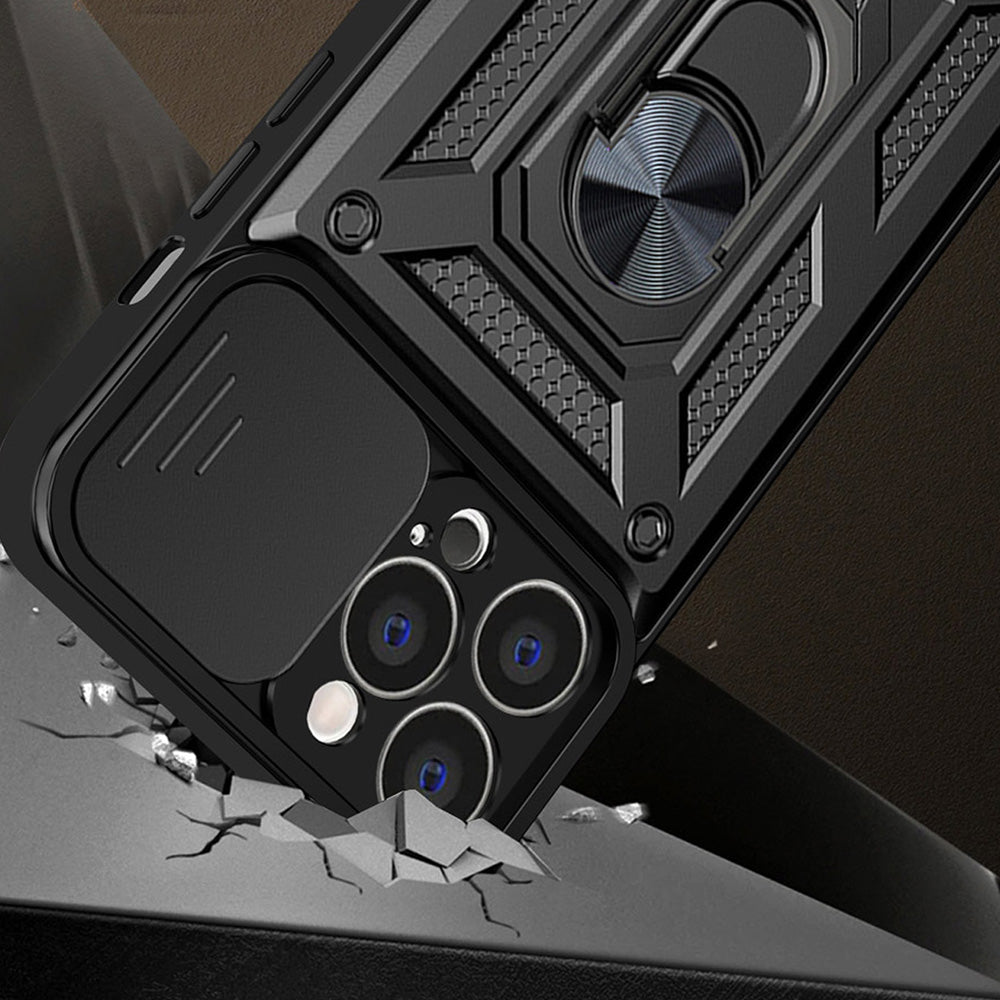 Калъф за Apple iPhone 13, Techsuit, CamShield, Черен