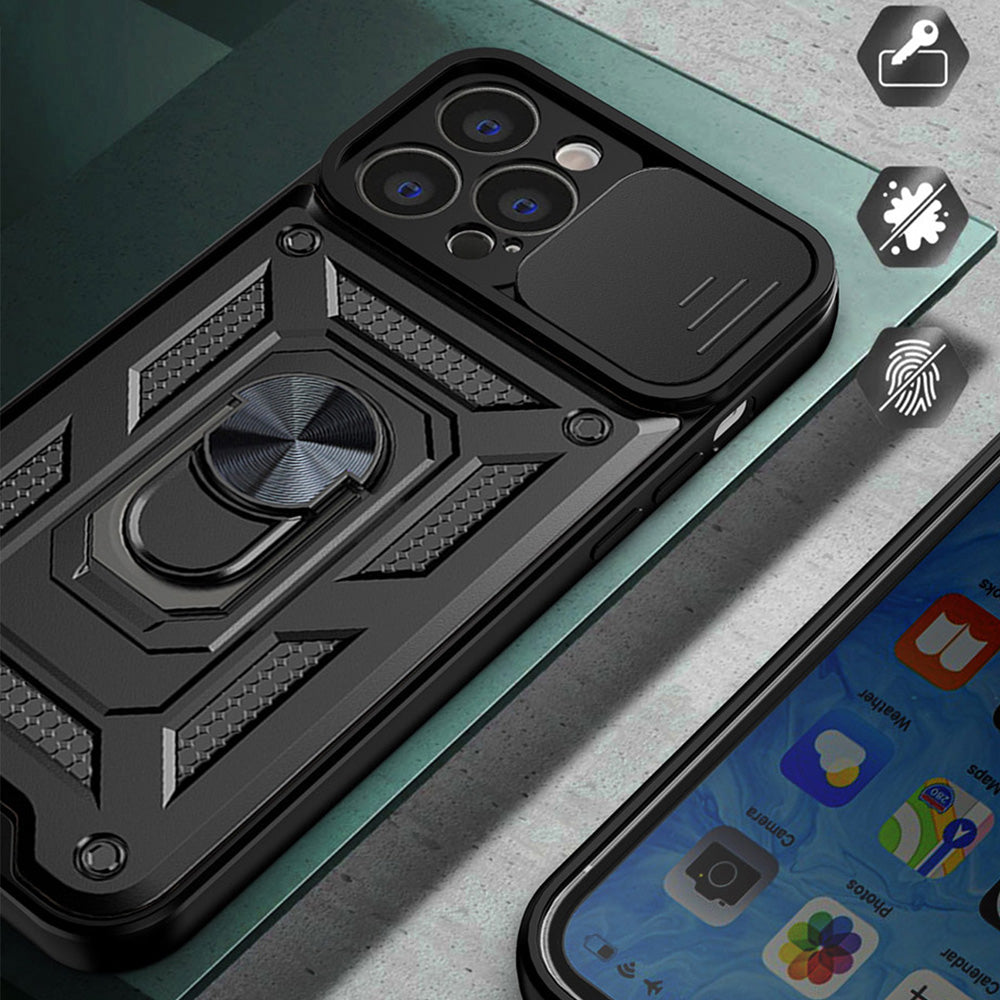 Калъф за Apple iPhone 13, Techsuit, CamShield, Черен