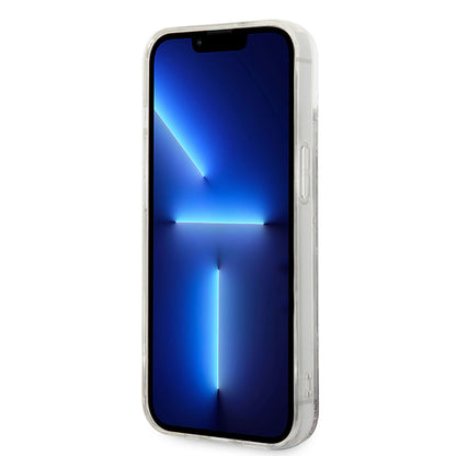 Калъф за Apple iPhone 14, Karl Lagerfeld, Liquid Glitter Monogram, Сребрист