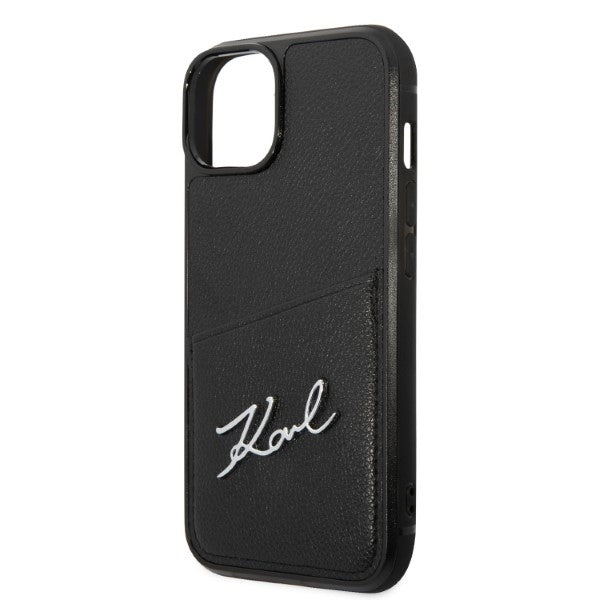 Калъф за Apple iPhone 14 Plus, Karl Lagerfeld, Cardslots Signature Logo, Черен