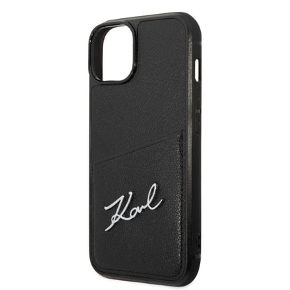 Калъф за Apple iPhone 14 Plus, Karl Lagerfeld, Cardslots Signature Logo, Черен