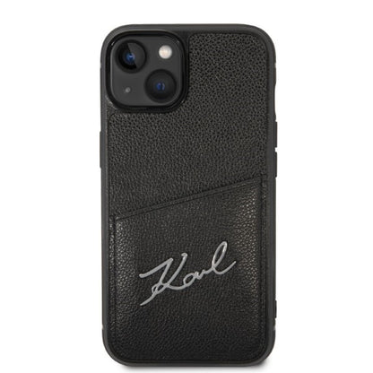 Калъф за Apple iPhone 14 Plus, Karl Lagerfeld, Cardslots Signature Logo, Черен