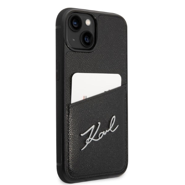 Калъф за Apple iPhone 14 Plus, Karl Lagerfeld, Cardslots Signature Logo, Черен