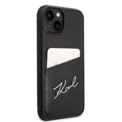 Калъф за Apple iPhone 14 Plus, Karl Lagerfeld, Cardslots Signature Logo, Черен