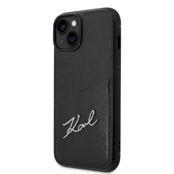 Калъф за Apple iPhone 14 Plus, Karl Lagerfeld, Cardslots Signature Logo, Черен