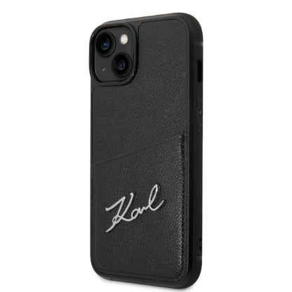 Калъф за Apple iPhone 14 Plus, Karl Lagerfeld, Cardslots Signature Logo, Черен