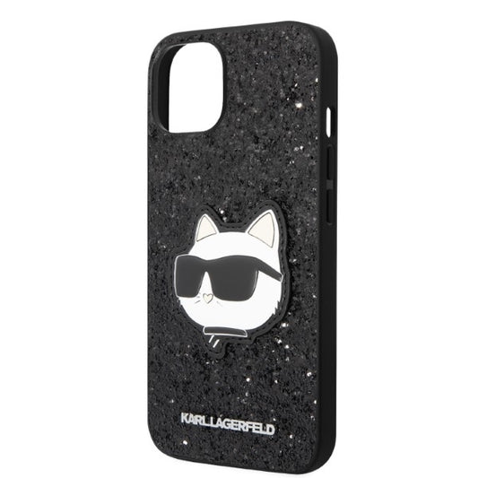 Калъф за Apple iPhone 14 Plus, Karl Lagerfeld, Glitter Choupette Patch, Черен