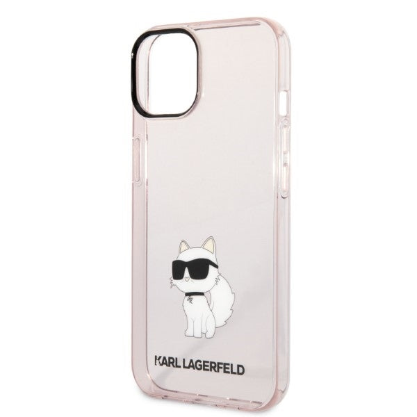 Калъф за Apple iPhone 14 Plus, Karl Lagerfeld, Ikonik Choupette, Розов