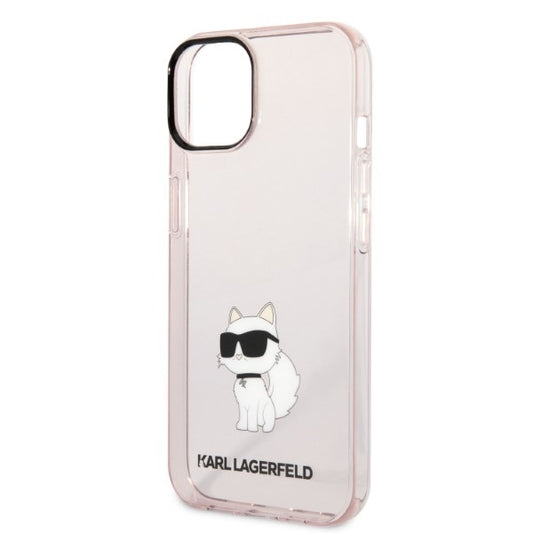 Калъф за Apple iPhone 14 Plus, Karl Lagerfeld, Ikonik Choupette, Розов