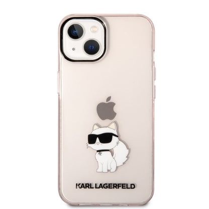 Калъф за Apple iPhone 14 Plus, Karl Lagerfeld, Ikonik Choupette, Розов