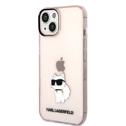Калъф за Apple iPhone 14 Plus, Karl Lagerfeld, Ikonik Choupette, Розов