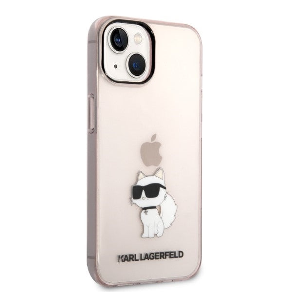 Калъф за Apple iPhone 14 Plus, Karl Lagerfeld, Ikonik Choupette, Розов