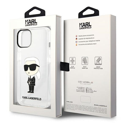 Калъф за Apple iPhone 14 Plus, Karl Lagerfeld, Ikonik Karl, Прозрачен