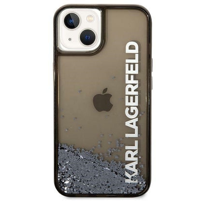 Калъф за Apple iPhone 14 Plus, Karl Lagerfeld, Liquid Glitter KL Logo, Черен