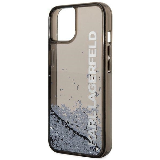 Калъф за Apple iPhone 14 Plus, Karl Lagerfeld, Liquid Glitter KL Logo, Черен