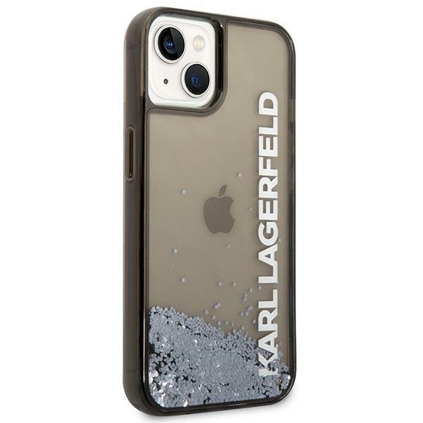 Калъф за Apple iPhone 14 Plus, Karl Lagerfeld, Liquid Glitter KL Logo, Черен