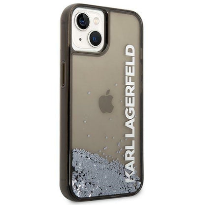 Калъф за Apple iPhone 14 Plus, Karl Lagerfeld, Liquid Glitter KL Logo, Черен