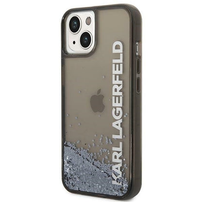 Калъф за Apple iPhone 14 Plus, Karl Lagerfeld, Liquid Glitter KL Logo, Черен