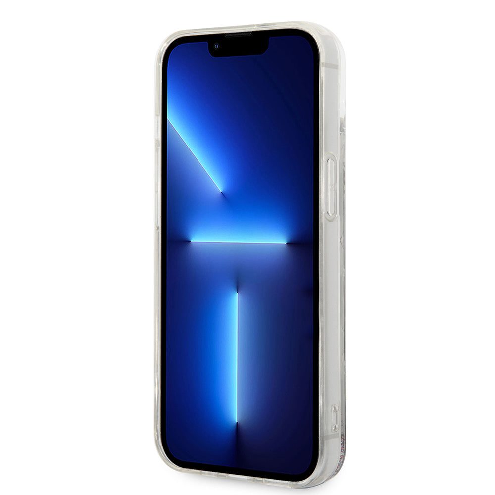 Калъф за Apple iPhone 14 Plus, Karl Lagerfeld, Liquid Glitter Monogram, Сребрист