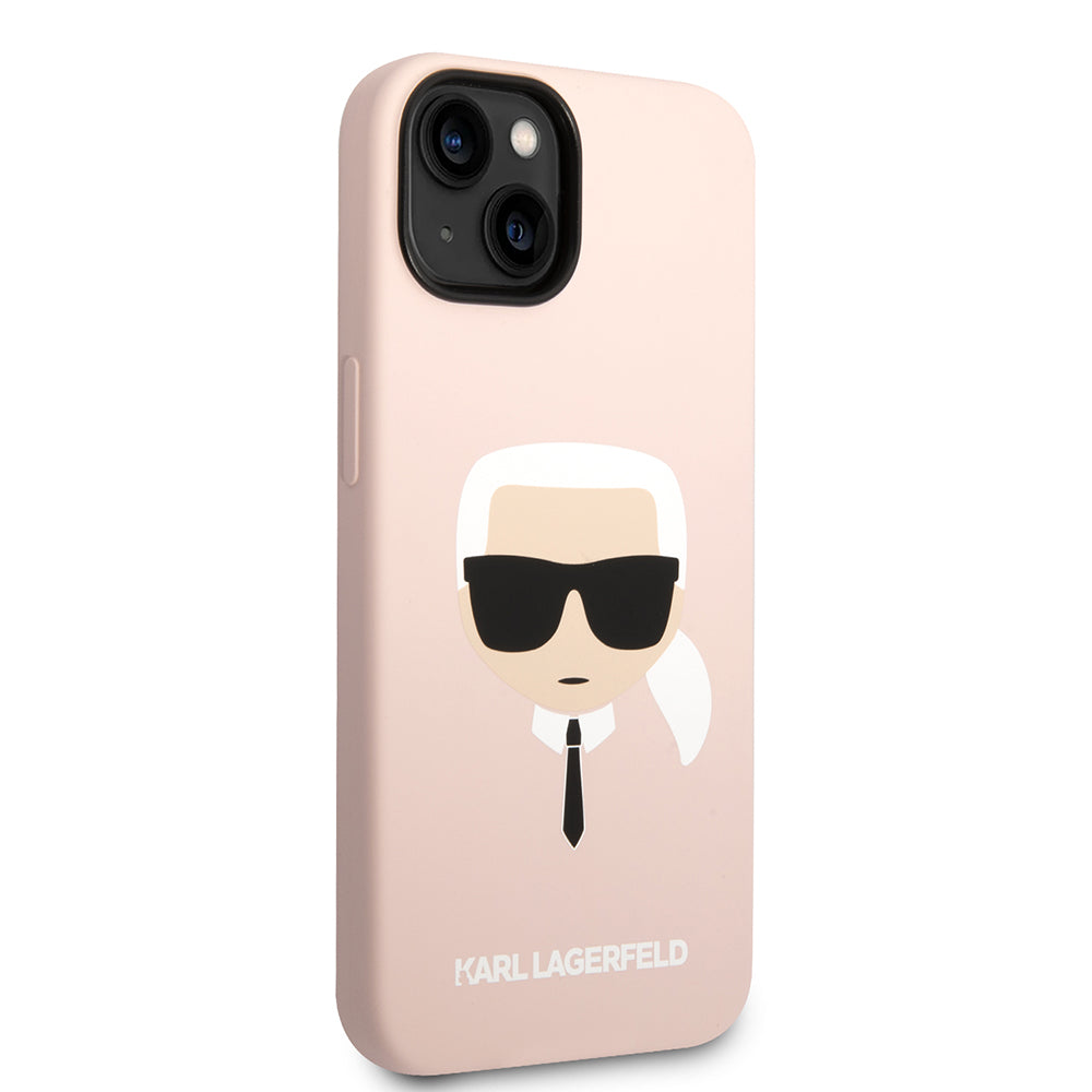 Калъф за Apple iPhone 14 Plus, Karl Lagerfeld, Silicone Karl's Head, Розов