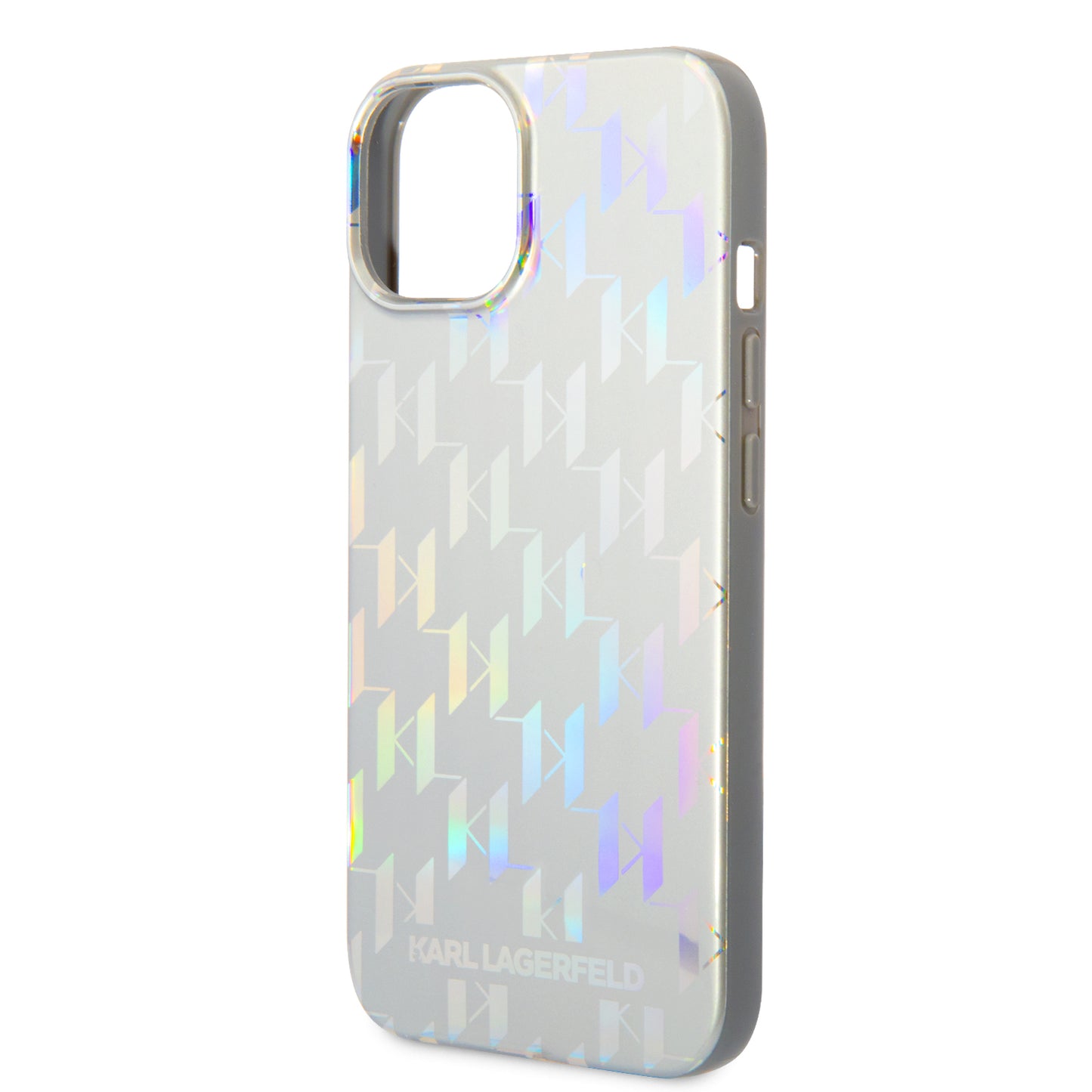 Калъф за Apple iPhone 14 Plus, Karl Lagerfeld, Monogram Iridescent, Сребрист