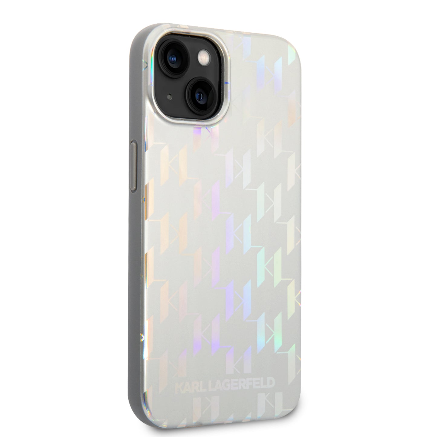 Калъф за Apple iPhone 14 Plus, Karl Lagerfeld, Monogram Iridescent, Сребрист