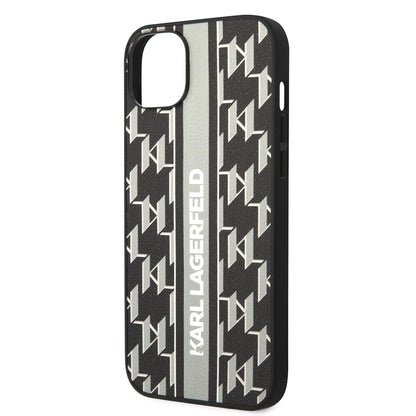 Калъф за Apple iPhone 14 Plus, Karl Lagerfeld, Monogram Stripe, Сив