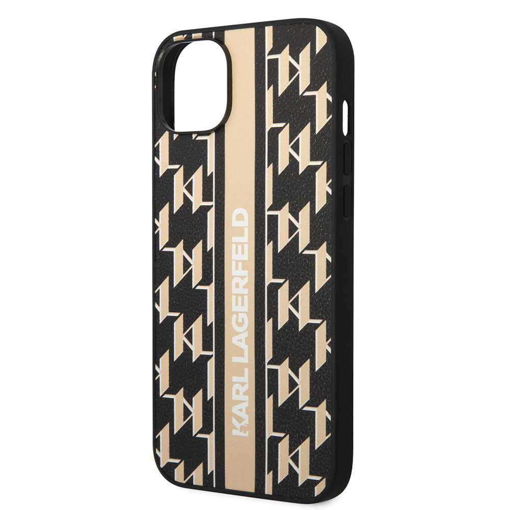 Калъф за Apple iPhone 14 Plus, Karl Lagerfeld, Monogram Stripe, Кафяв