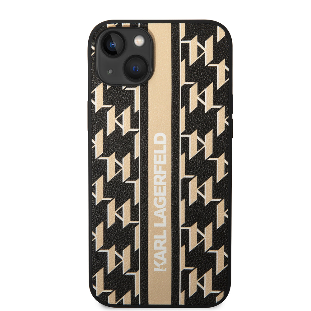 Калъф за Apple iPhone 14 Plus, Karl Lagerfeld, Monogram Stripe, Кафяв