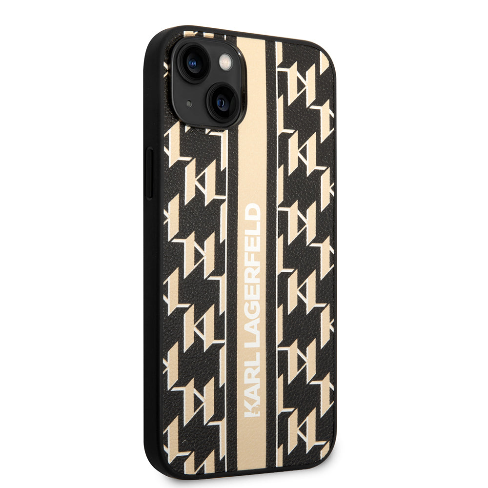 Калъф за Apple iPhone 14 Plus, Karl Lagerfeld, Monogram Stripe, Кафяв