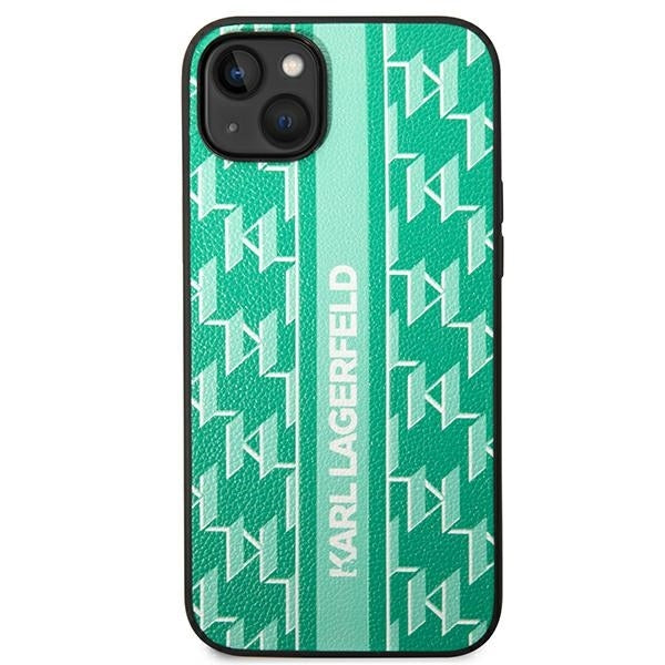 Калъф за Apple iPhone 14 Plus, Karl Lagerfeld, Monogram Stripe, Зелен