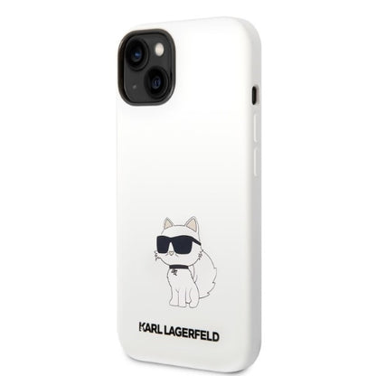 Case for Apple iPhone 14 Plus, Karl Lagerfeld, Silicone Choupette, White