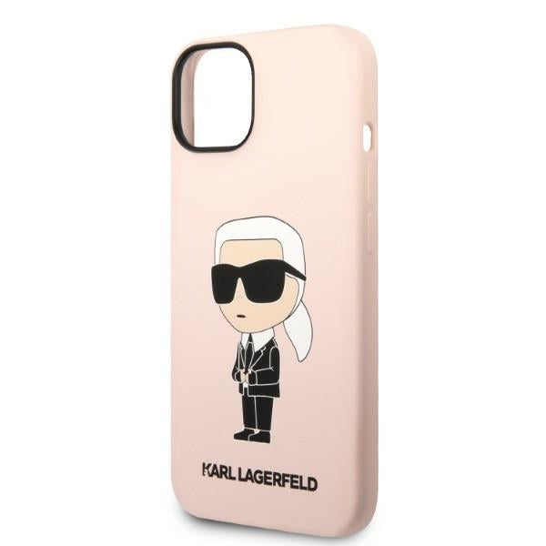 Case for Apple iPhone 14 Plus, Karl Lagerfeld, Ikonik Karl Silicone, Pink