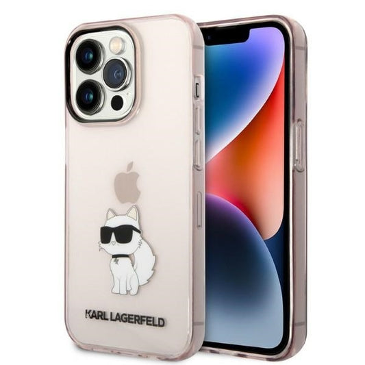Калъф за Apple iPhone 14 Pro, Karl Lagerfeld, Ikonik Choupette, Розов