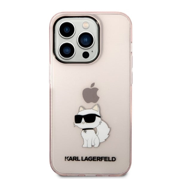 Case for Apple iPhone 14 Pro, Karl Lagerfeld, Ikonik Choupette, Pink