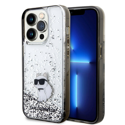 Калъф за Apple iPhone 14 Pro, Karl Lagerfeld, Liquid Glitter Choupette, Прозрачен