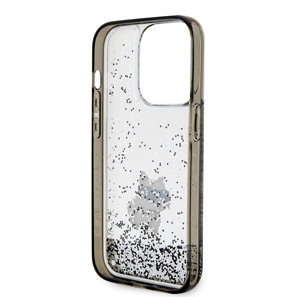 Калъф за Apple iPhone 14 Pro, Karl Lagerfeld, Liquid Glitter Choupette, Прозрачен