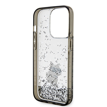 Калъф за Apple iPhone 14 Pro, Karl Lagerfeld, Liquid Glitter Choupette, Прозрачен