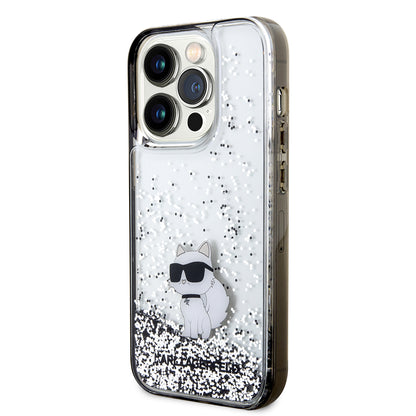 Калъф за Apple iPhone 14 Pro, Karl Lagerfeld, Liquid Glitter Choupette, Прозрачен