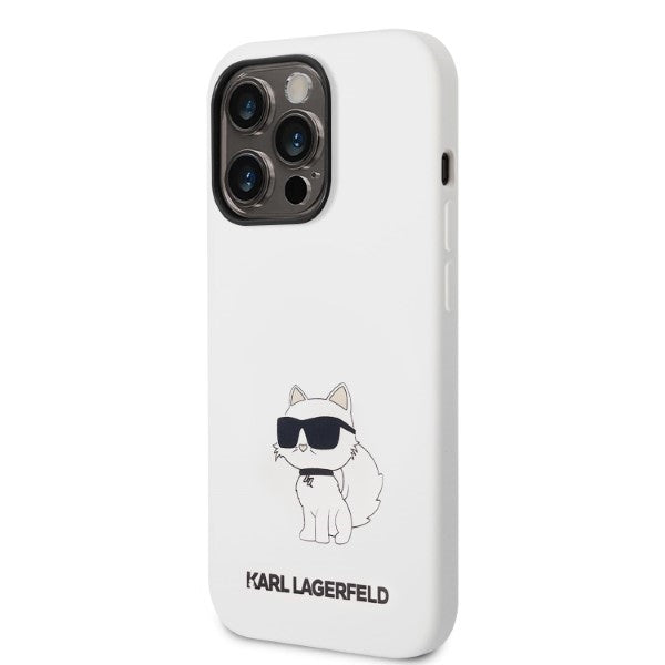 Калъф за Apple iPhone 14 Pro, Karl Lagerfeld, Silicone Choupette, Бял