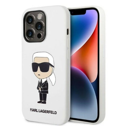 Калъф за Apple iPhone 14 Pro, Karl Lagerfeld, Silicone Ikonik NFT, Бял