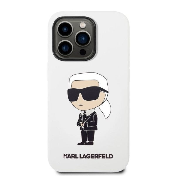 Калъф за Apple iPhone 14 Pro, Karl Lagerfeld, Silicone Ikonik NFT, Бял