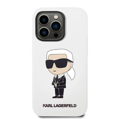 Калъф за Apple iPhone 14 Pro, Karl Lagerfeld, Silicone Ikonik NFT, Бял