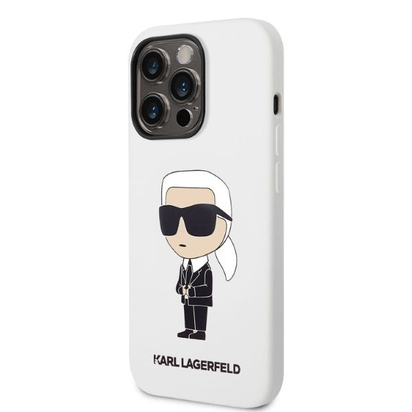 Калъф за Apple iPhone 14 Pro, Karl Lagerfeld, Silicone Ikonik NFT, Бял
