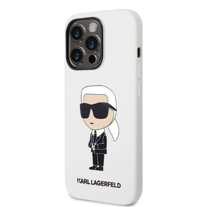 Калъф за Apple iPhone 14 Pro, Karl Lagerfeld, Silicone Ikonik NFT, Бял