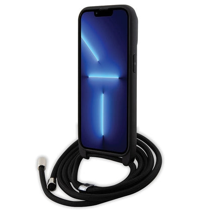 Калъф за Apple iPhone 14 Pro, Karl Lagerfeld, Saffiano Crossbody Metal Pin Karl & Choupette, Черен